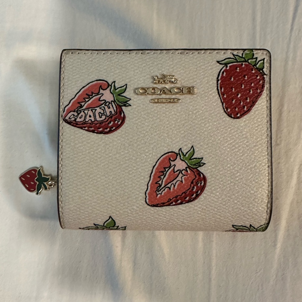 Coach Outlet Snap Wallet with Strawberry Print